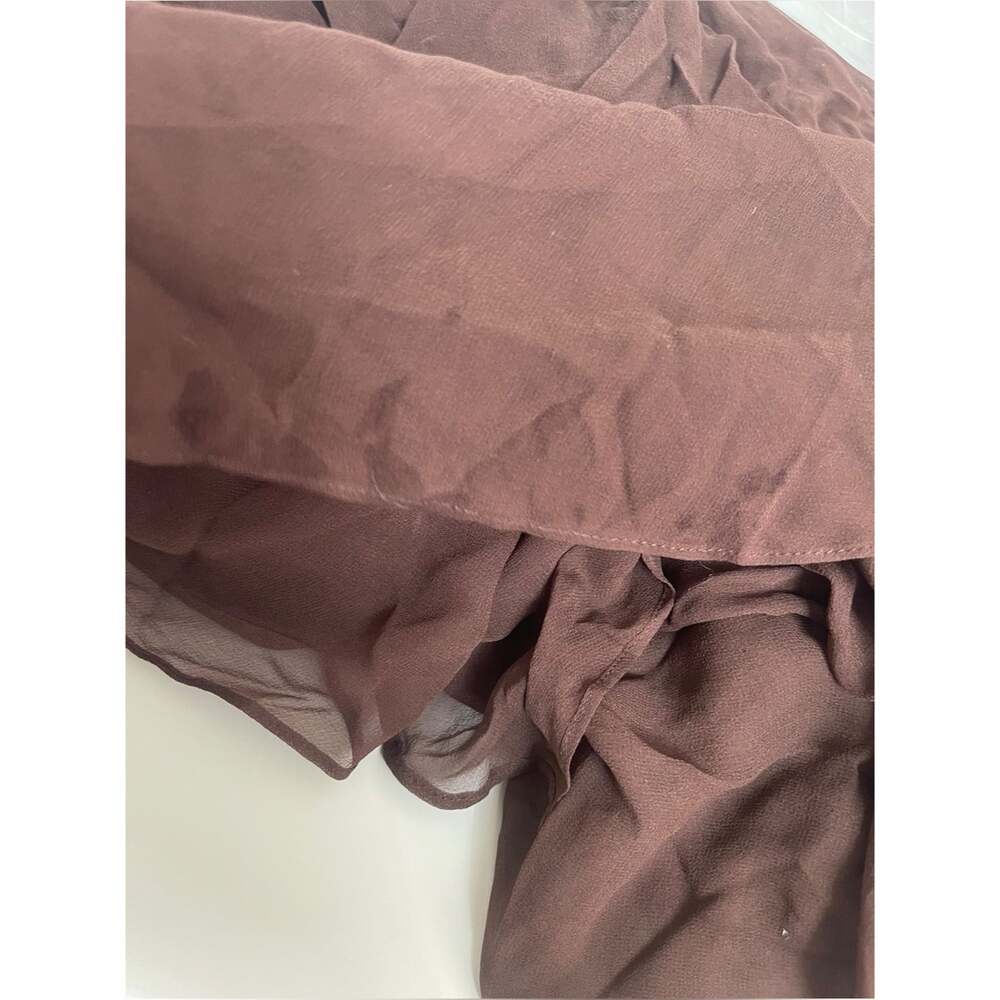CULT GAIA Ritz Ruched Pleated Chiffon Java Brown Maxi Dress Size 0 - Picture 5 of 8